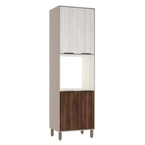 Paneleiro Torre Quente 70cm 4 Portas Stylo Luciane Móveis Cinammon-teka ártico-escarlate