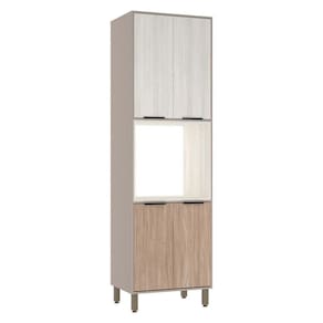 Paneleiro Torre Quente 70cm 4 Portas Stylo Luciane Móveis Cinammon-teka ártico-cumaru