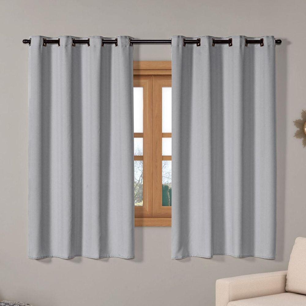 Cortina Básica Oxford 2,00M X 1,40M Para Sala E Quarto Cinza
