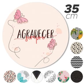 Sousplat Avulso Base De Mdf 35Cm Completo Estampado Gratidão