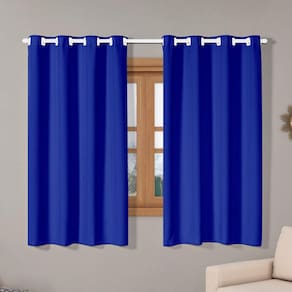 Cortina Básica Oxford 2,80M X 1,60M Para Sala E Quarto Azul