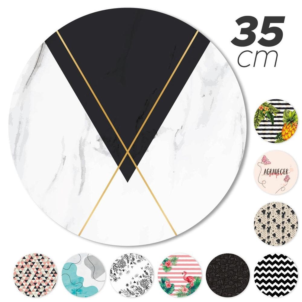 Kit 6 Capas Sousplat Jogo Americano Sala Jantar Geométrico