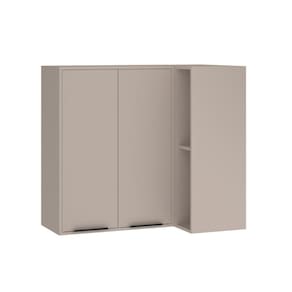 Armário Aéreo Canto Reto 95cm 2 Portas E Nichos Stylo Luciane Móveis Cinammon