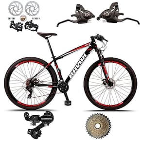 Bicicleta Bike 21 Velocidades Traseiro Shimano Freio A Disco Cor: Azul E Rosa Tam: 15"
