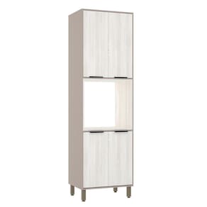 Paneleiro Torre Quente 70cm 4 Portas Stylo Luciane Móveis Cinammon-teka ártico