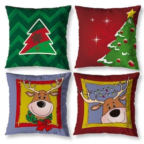 Kit 4 Almofadas Cheias Sala 40Cm X 40Cm Estampadas Natal 2
