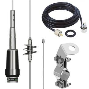 Antena Dual Band 86cm Ap0191 Suporte Tubular Tubos Cabo 5,5m