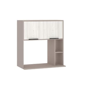 Armário Aéreo 80cm 2 Portas Stylo Luciane Móveis Cinammon-teka ártico