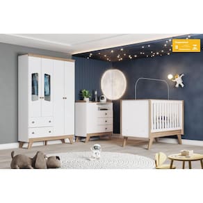 Dormitório Infantil Confete Branco/Jequitibá - Henn