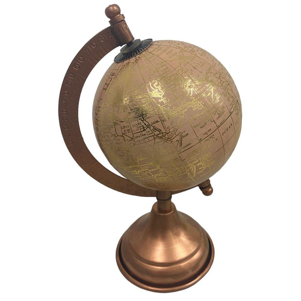 Globo Decorativo de Metal Rose e Dourado 20cm