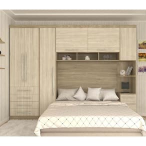 Guarda Roupa Modulado Casal 7 Pts 5 Gavetas Cabeceira Master Móveis Avelã Rústico Com ártico Rústico