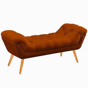 Recamier Calçadeira Solteiro 100cm Ayla Veludo Terracota - Montanaris Decor