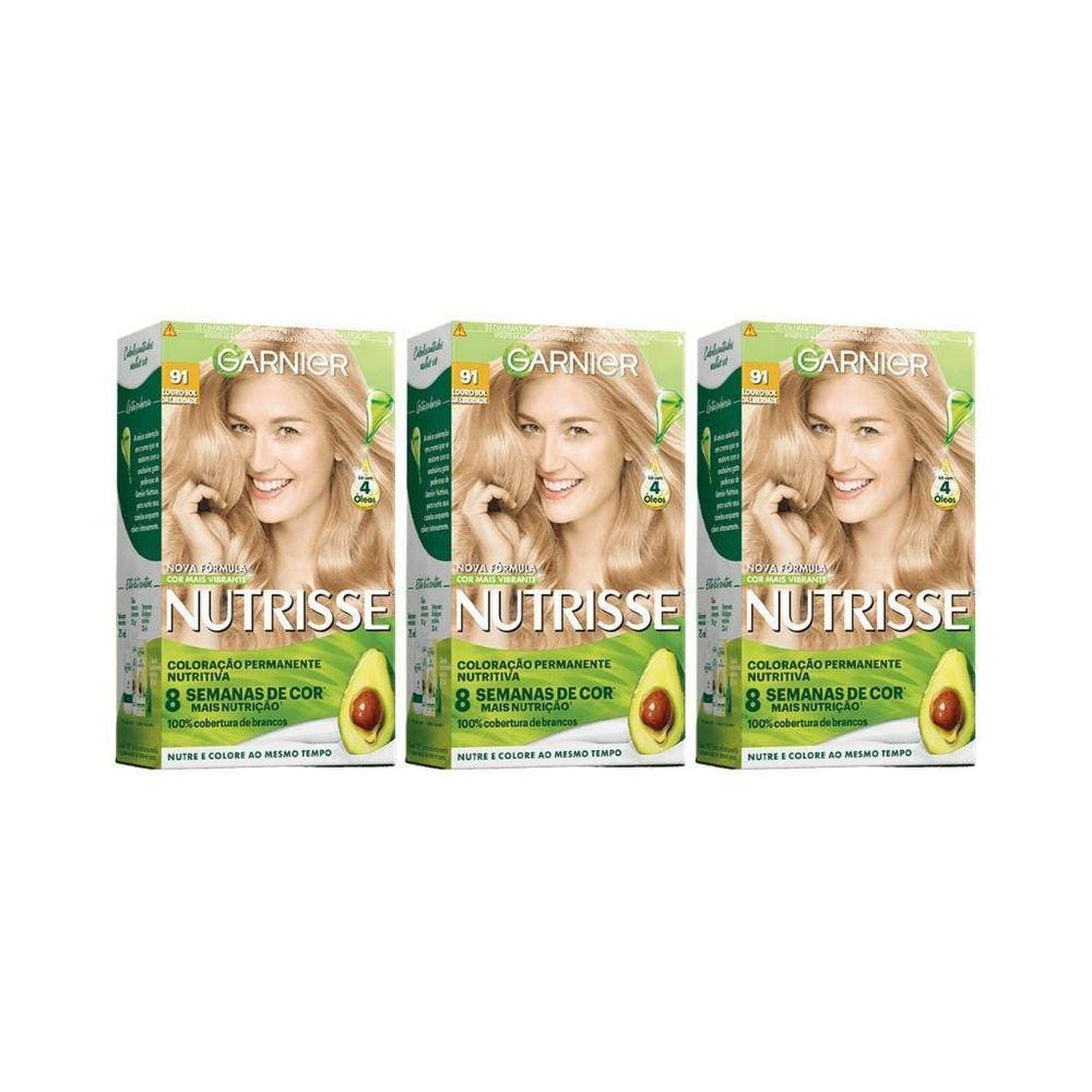Coloraçao Nutrisse 91 Louro Sol Da Liberdade-Kit C/3Un