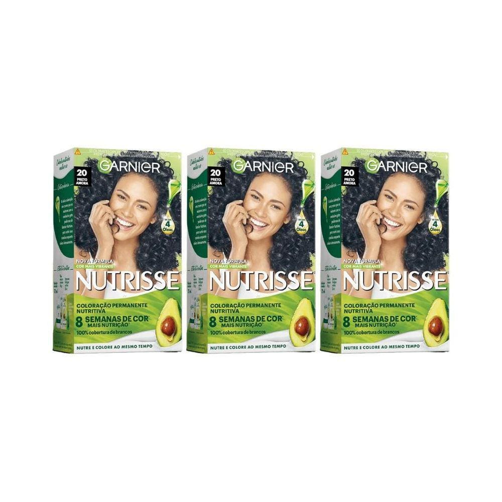 Coloraçao Nutrisse 20 Preto Absoluto-Kit C/3Un