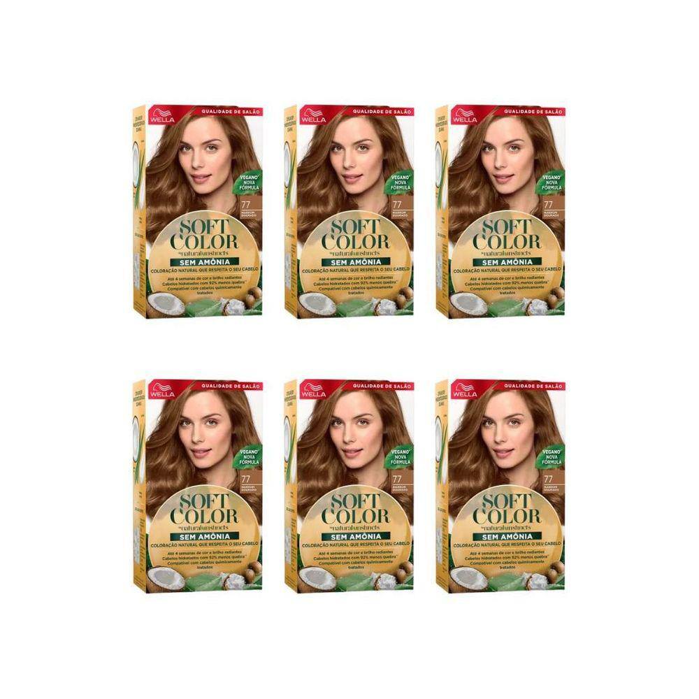 Coloraçao Soft Color 77 Marrom Dourado-Kit C/6Un