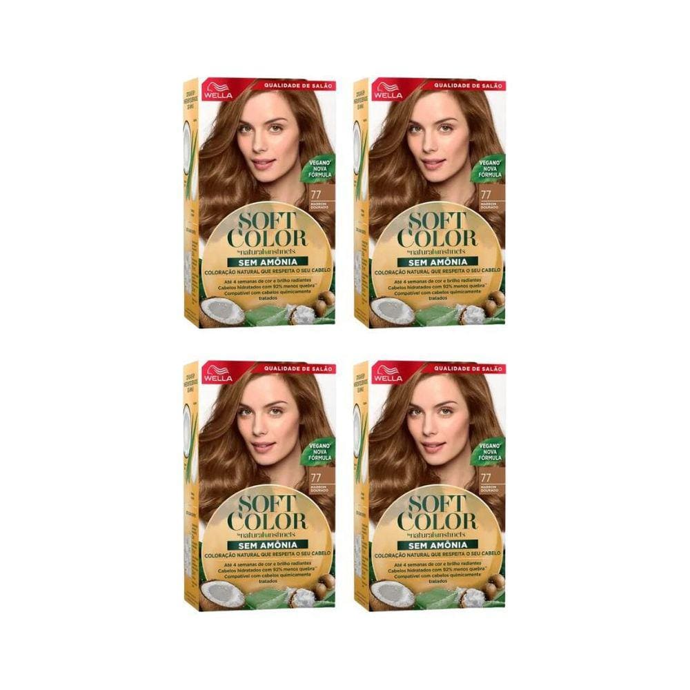 Coloraçao Soft Color 77 Marrom Dourado-Kit C/4Un