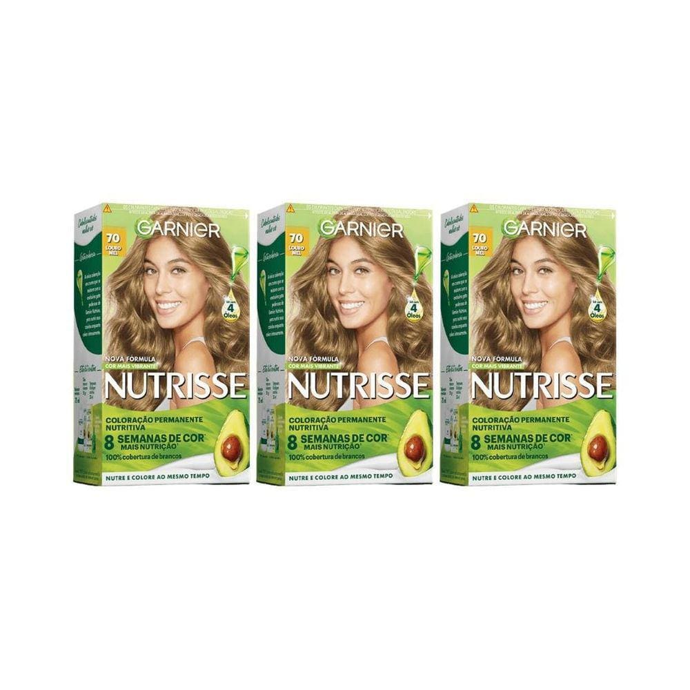 Coloraçao Nutrisse 70 Louro Natural-Kit C/3Un