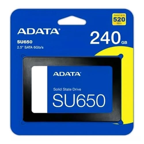 imagem-SSD 240GB Adata SU650, SATA III, 2.5, Leitura: 520MB/s e Gravação: 450MB/s, ASU650SS, 240GT-R