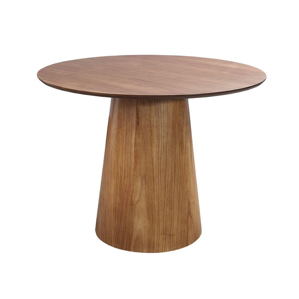 Mesa Redonda 100 Cm Em Mdf Laminado Base Em Cone