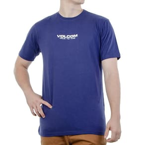 Camiseta Volcom New Euro SM24 Masculina Azul Escuro