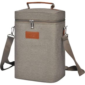 Bolsa Térmica para Vinhos Kato (Cinza 4 garrafas)