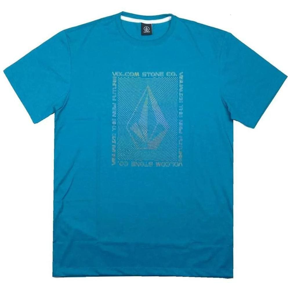 Camiseta Volcom Visualizer SM24 Masculina Mescla Azul