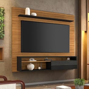 Painel para TV até 65 Polegadas 1 Porta 2 Nichos Ibiza Notável Freijó/Preto