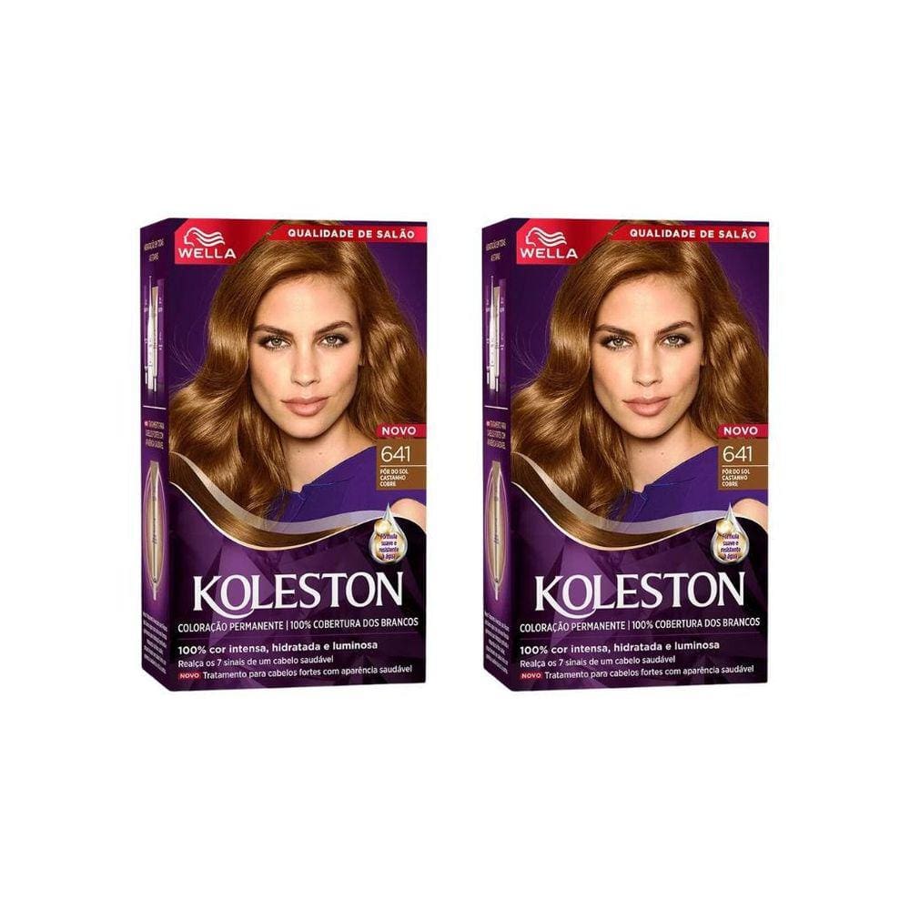 Coloraçao Koleston 641 Castanho Cobre-Kit C/2Un