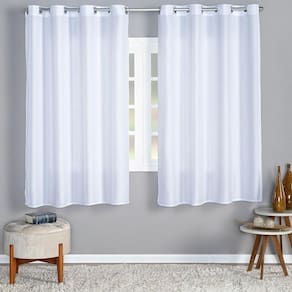 Cortina Rústica 2,20M X 1,40M Para Sala E Quarto Branco