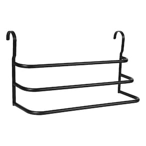Porta Toalhas Triplo Toalheiro Para Box Preto Fosco 60cm FS