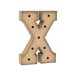 Letra Caixa Grande X Mdf 90Cm Altura Furo Lampada Iluminação