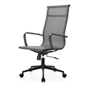 Cadeira de Escritório Eames Dark Esteirinha Alta Tela - Cinza