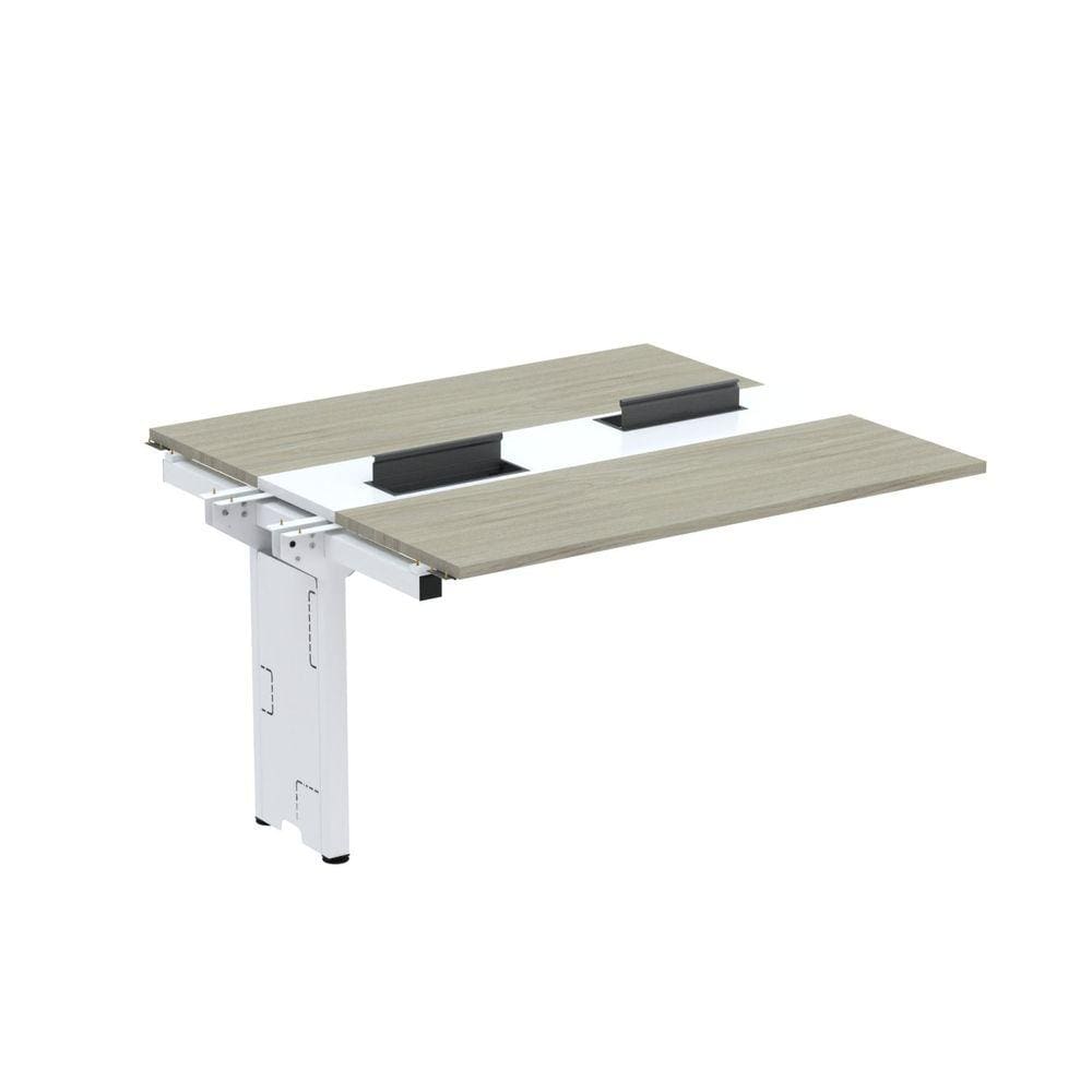 Complemento de Mesa Plataforma para Coworking para 2 Pessoas 130X120 Nogueira Casablanca/Branco