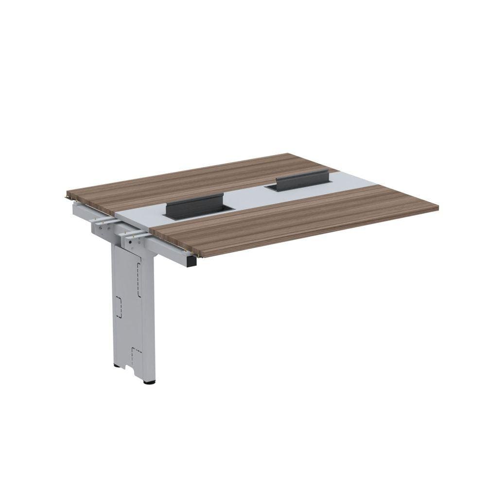 Complemento de Mesa Plataforma para Coworking para 2 Pessoas 130X120 Walnut/Cinza