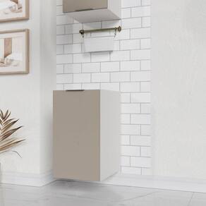 Balcão 1 Porta 40cm sem Tampo sem Rodapé Puxador 150cm Ipanema CabeCasa MadeiraMadeira Cinza Trama/Branco