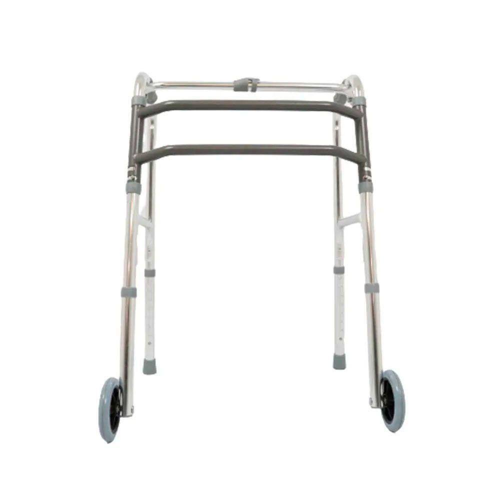Andador Alumínio Com Rodas Articulado Regulável 3 Barras D10
