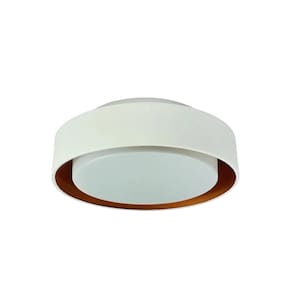 Plafon Dubai Branco/Cobre P/ 3 Lampadas Tualux