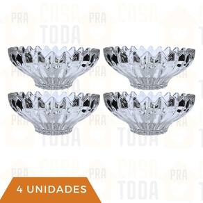 Jogo tigelas de Sobremesa 340ml vidro Transparente 4 unidades