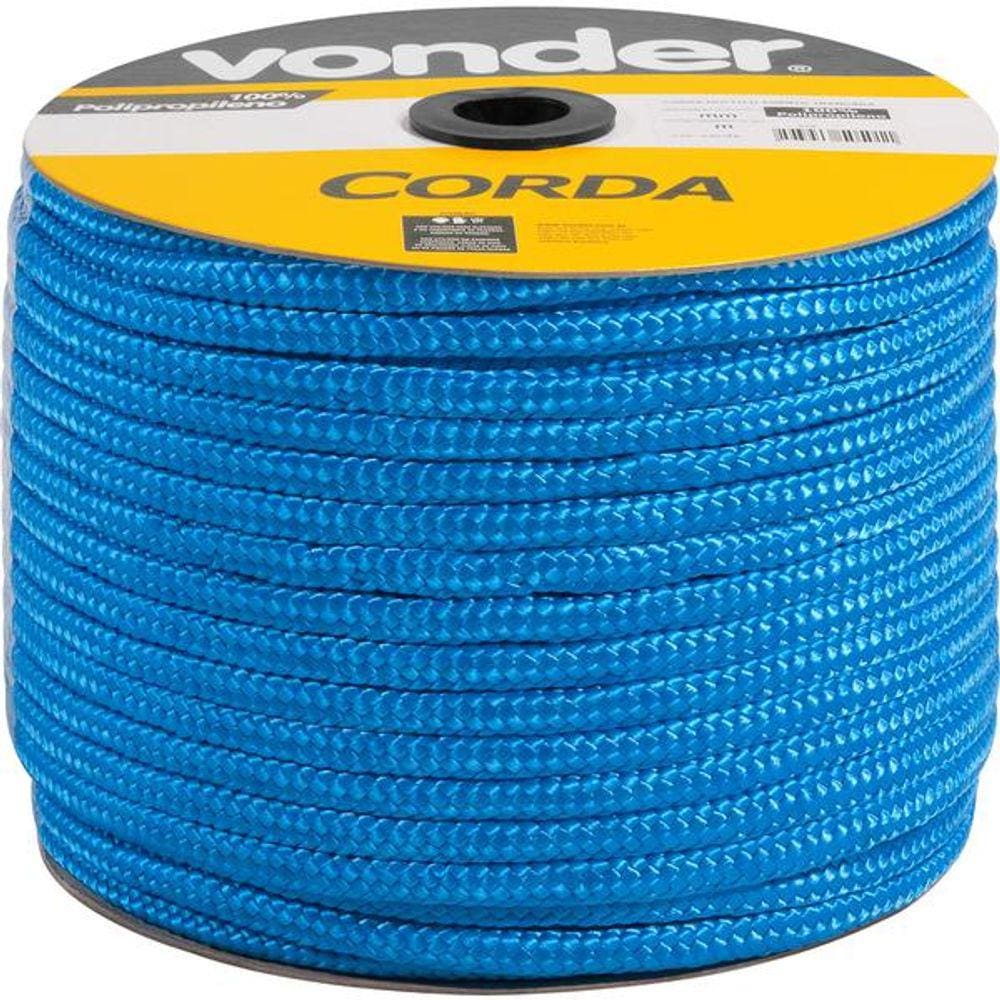 Corda Multifilamentada Trançada 8mmx258m 7,45kg Azul Polipro
