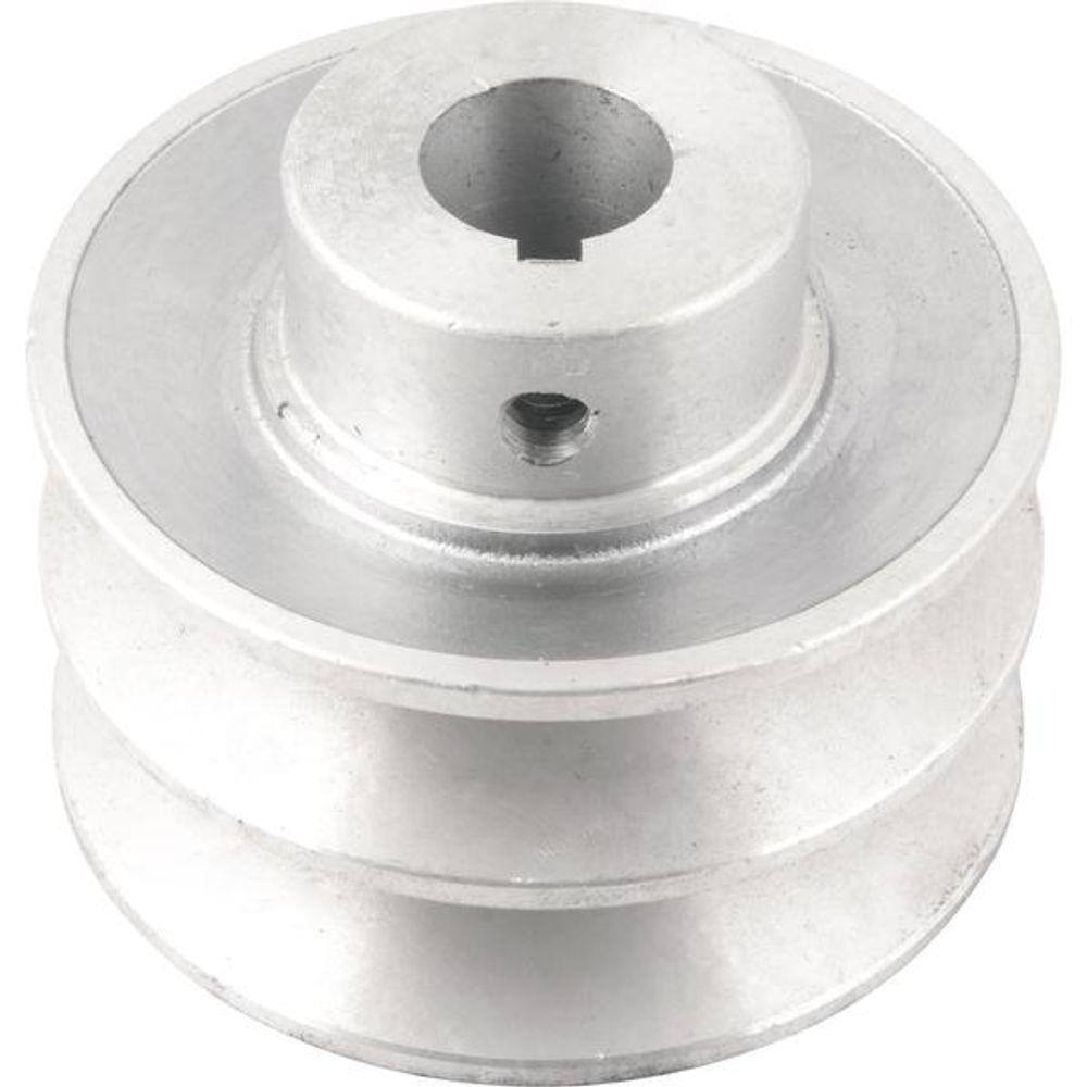 Polia Alumínio 2 Canais Perfil B 80mm com Furo 3/4” - Vonder