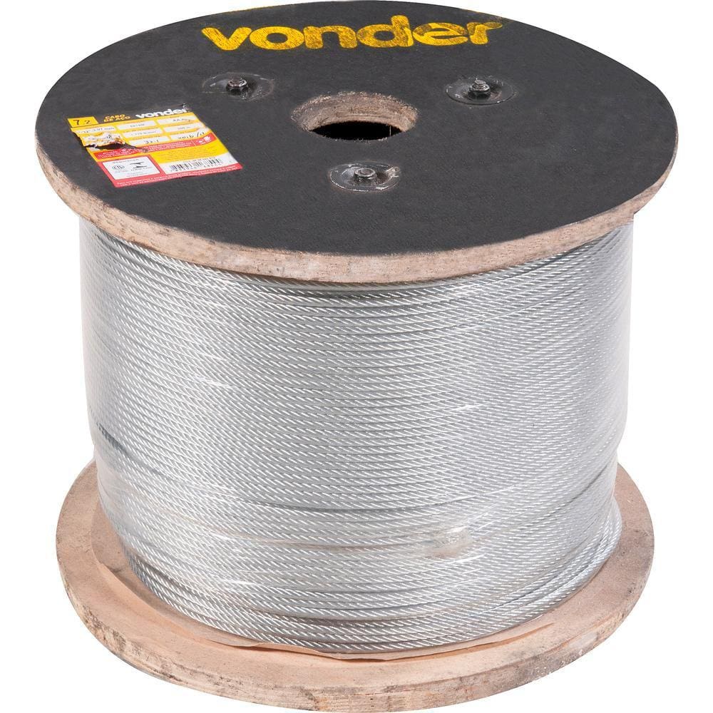Cabo de Aço Galvanizado AA 3,97mm 5/32” 6X19m c/ 500m Vonder