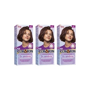 Coloraçao Cor&Ton Sem Amonia 6.7 Chocolate-Kit C/3Un