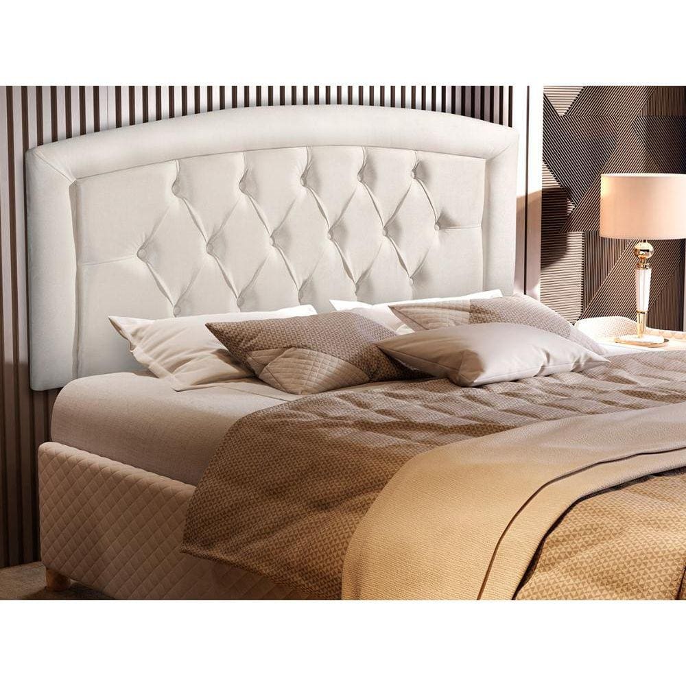 Cabeceira Casal America Suede Areia 140cm