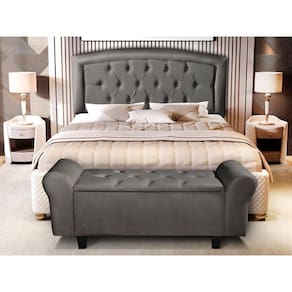 Recamier Baú America Cinza 130cm