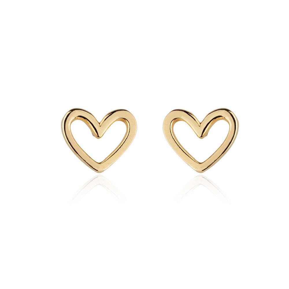 Brinco Coração Vazado Folheado a Ouro 18K