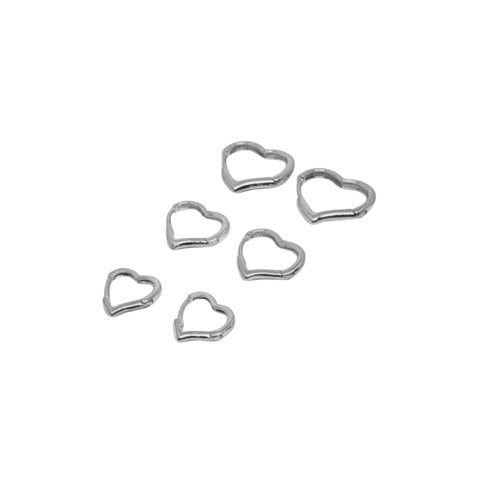 Trio Argolinhas Coração Folheado a Prata