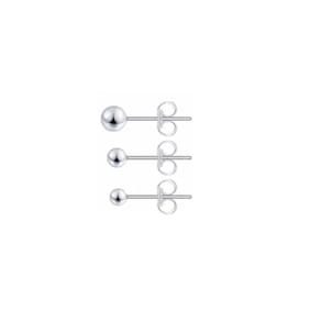 Brinco Bola Trio 4mm, 6mm e 8mm Folheado a Prata