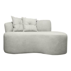 Sofá Namoradeira 2 Lugares Plaza Conceito Orgânico 145cm Bouclê Bege SOFA STORE
