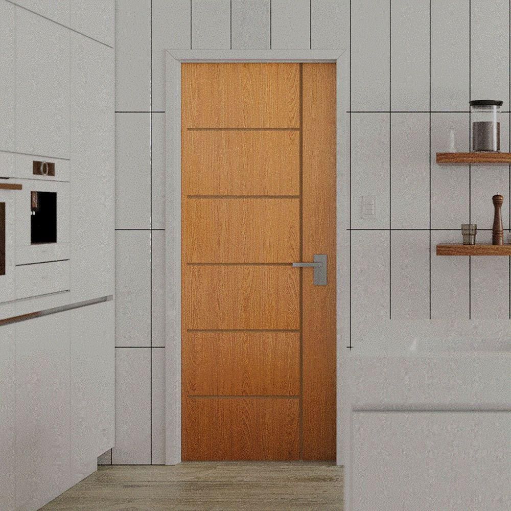 Folha de Porta de Madeira 210x92cm Espessura 3,5cm MMC Eucaplac Frisada Elegance Eucatex Teka Milano