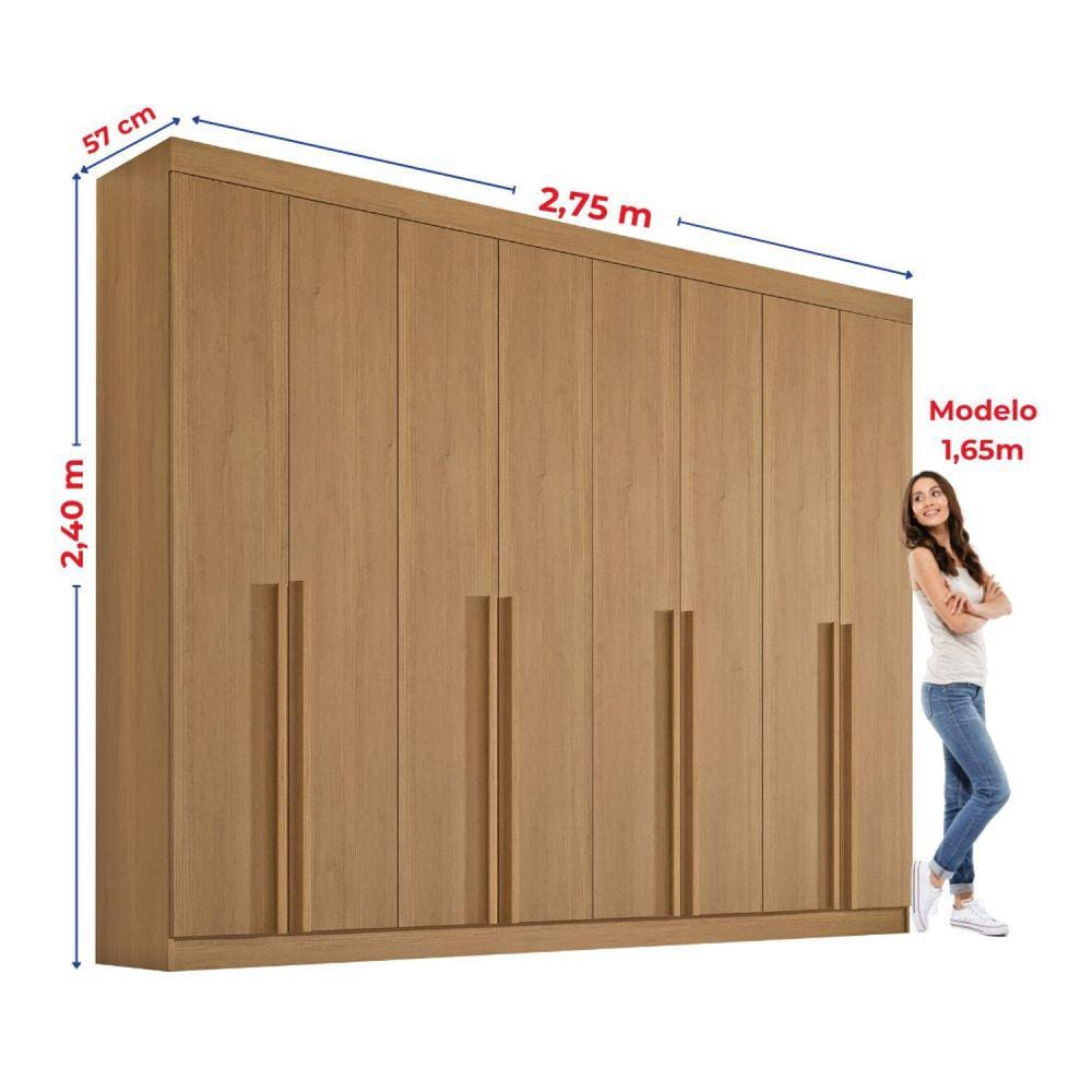 Guarda-Roupa Casal 08 Portas Império Cinamomo | Casas Bahia